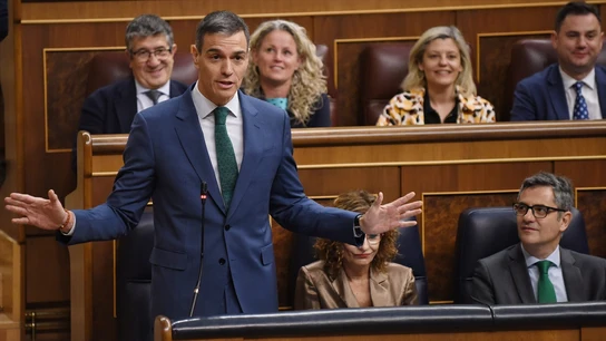 Pedro Sánchez durante la sesión de control al Gobierno del 21 de mayo de 2025 en el Congreso de los Diputados. El presidente del Gobierno, Pedro Sánchez, durante una sesión de control al Gobierno, en el Congreso de los Diputados, a 21 de mayo de 2025, en Madrid (España).